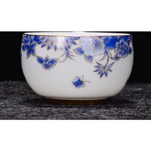 2PCS/Lot 50/80 Ml Jingdezhen Porcelain Tea Cups Hand Painted Small Tea Bowls Office Kung Fu Tea Set Master Puer Cup Drinkware