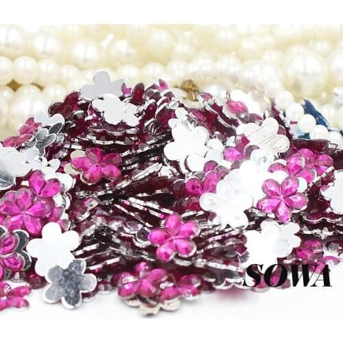 2000pcs/Lot Size 10mm Rose Color Plum Flower Round Acrylic Flat Back Nail Art for DIY Free Shipping