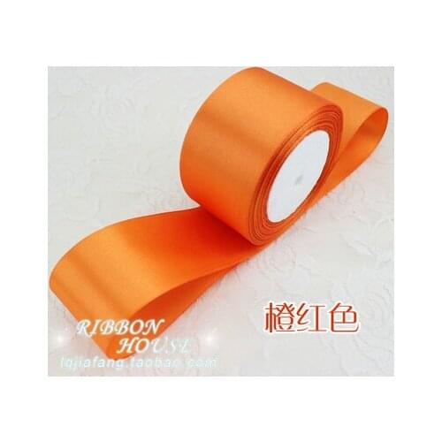 25 yards/roll) 2'' 50mm Orange Yellow Silk Satin Ribbon Wedding Party Decoration Gift Wrapping Christmas Sewing Fabric Hand DIY