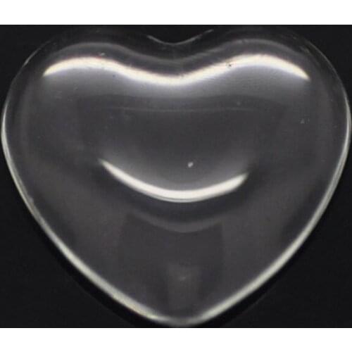 30pcs 17x18mm Heart Domed Magnifying Clear Glass Cabochon Scrapbooking Embellishments DIY Accessories