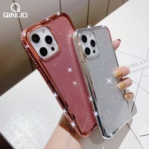 Shiny Bling Rhinestone Phone Case For iphone 12 11 Pro Max X XR XS Max 6S 6 7 8 Plus SE 2 Soft TPU Glitter Diamond Crystal Cover