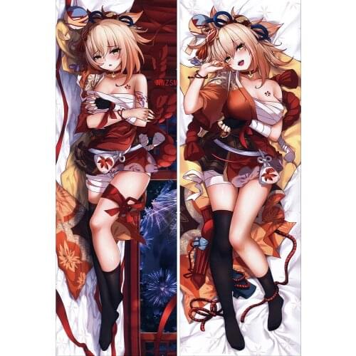 Genshin Impact Yoimiya Anime Dakimakura Pillow Case Hugging Cartoon Fullbody Pillow Cover Cosplay Pillowcase Otaku X'mas Gifts