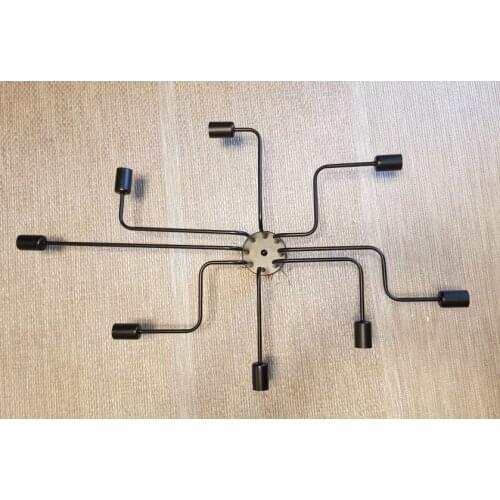 8 Branch Black Iron Chandelier Modern Chandelier Light Living Room 8 Heads Chandelier Ceiling Light