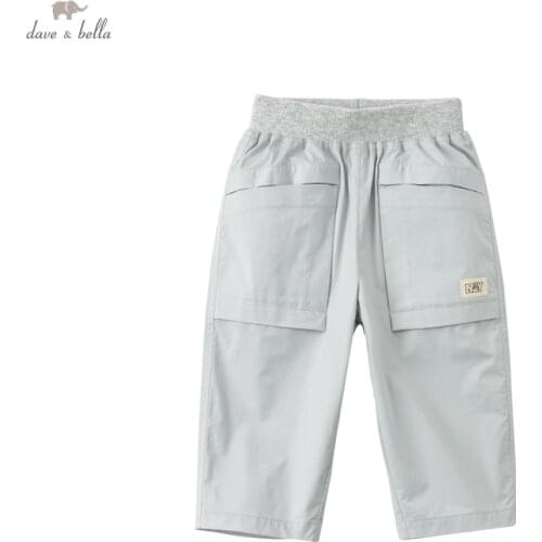 DKX17747-3 dave bella summer 5Y-13Y kids boys fashion casual striped pockets pants children boutique casual full-length pants