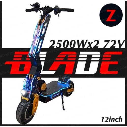 Blade Z Electric Scooter 72V Dual Motor 2*2500W Top Speed 110km/h 12inch Wide Tire BladeZ E-scooter Blade Skateboard 72V