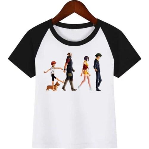 Kids Funny Cowboy Bebop Japanese Anime O-Neck T Shirt Tees Summer Tops Children Girl T-Shirt Boy/Girls Clothing