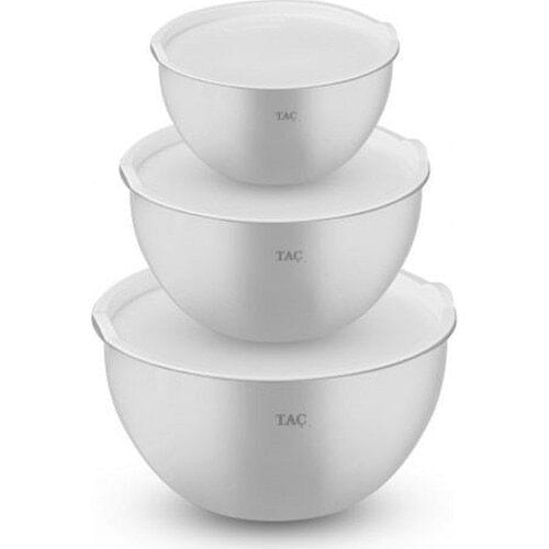 Crown 3'lü Storage and Mixing Bowl White TAC-6320