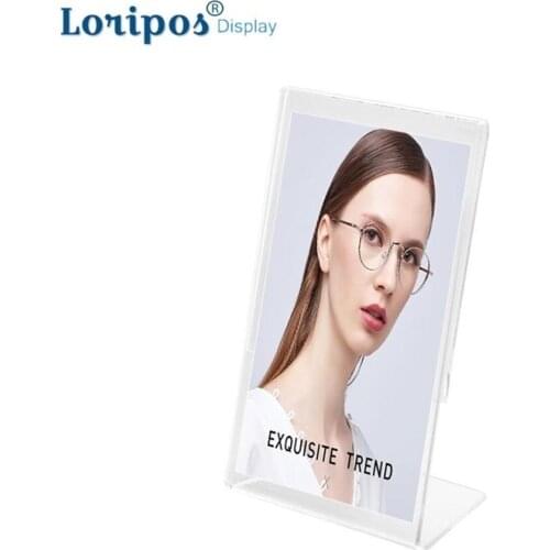 L-shaped Table Display Card Acrylic Vertical Horizontal Transparent Double-sided Design Card Sign Wear-resistant Seat Card