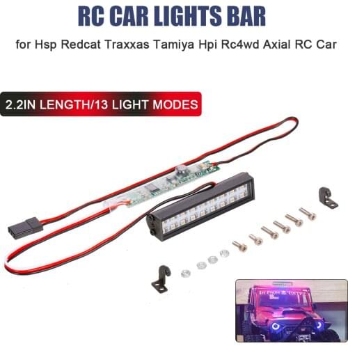 RC LED Lights Bar 55mm Metal Light Headlight 18LEDs Light for 1/10 Traxxas TRX4 Trx6 D90 HSP RC 4WD Tamiya SCX10 HPI RC Car DIY