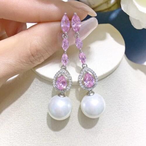 Trendy New 925 Silver Earrings Findings Mountings Settings Jewelry Parts Fittings for Pearls Coral Jade Agate Beads Stones