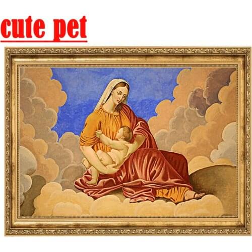 Mosaic Pattern Religion 5D DIY Diamond Painting Wall Sticker Full Square Drill Cross Stitch Home Decor Beadwork Embroidery Gift