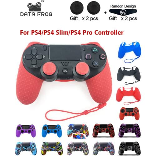 Data Frog Solid Color Silicone Gel Rubber Cases Skin For Sony Playstation 4 Controller Proctective Grip Cover For PS4 Pro Slim