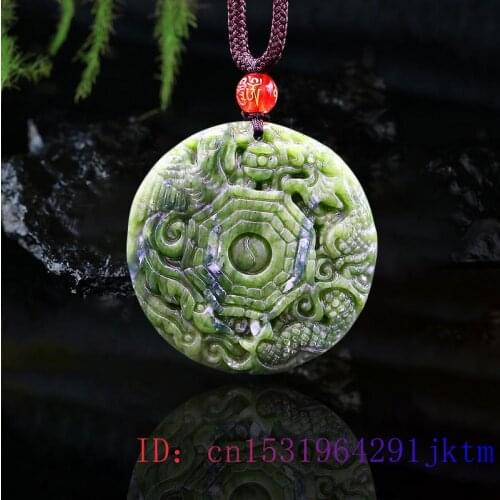 Jade Dragon Phoenix Pendant Carved Charm Accessories Amulet Necklace Women Jewelry Gifts Chinese Natural Gemstone Fashion