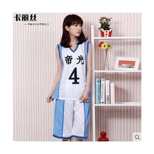 New Top Cos Kuroko no Basket Cosplay TEIKO YOSEN Seirin RAKUZAN Seijuro Kuroko Tetsuya Halloween Short Sleeve Basket Clothes