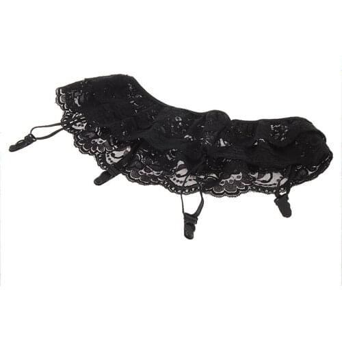 New New Summer Style Black Sexy Lady 1pcs 2 Layer Floral Lace Garter Belt Suspender Lingerie Skirt Stocking