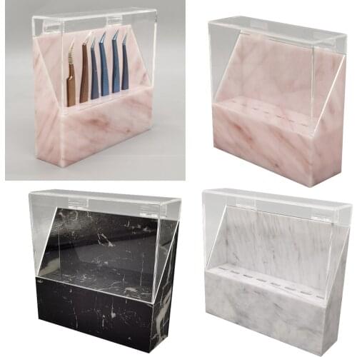 Eyelash Extension Storage Box Tweezers Organizer Case Stand Holder Dustproof