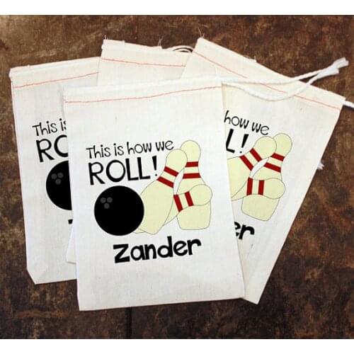 Personalized Bowling kids birthday party Hangover Kit muslim bags baby shower Christening baptism gender reveal favors gift bag