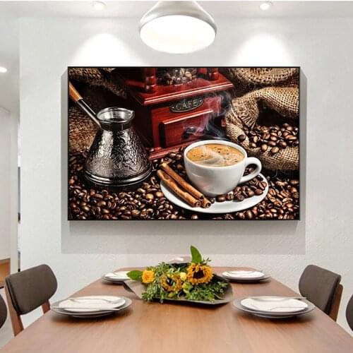 Poster HD Print Exquisite Coffee Theme Wall Art Canvas Modern Nordic Popular Living Room Decoration Frameless Picture
