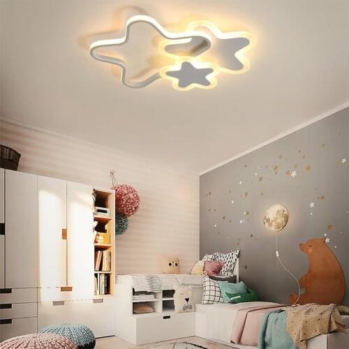 Modern Dimmable Creative Child Cloud/Heart/Star Led Ceiling Lamp For Childrens Room Bedroom Study Chandelier Lighting Fixture