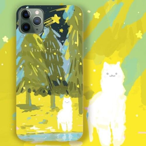 Starry Forest cases for iPhone11promax 7p 8p XS XR cute alpaca artist design illustration mobile phone protective shell girl