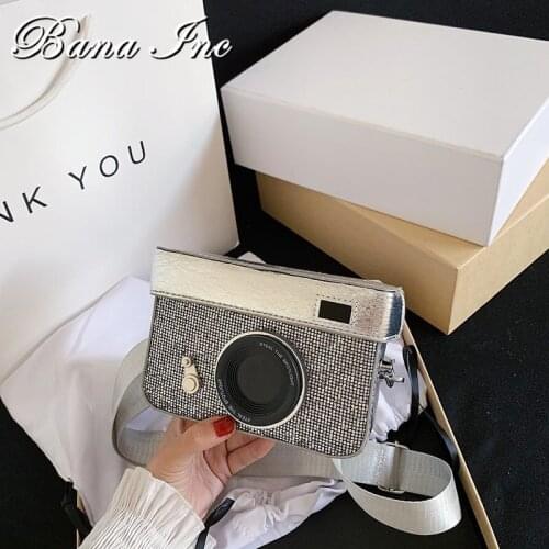 Women Shoulder Bags Vintage Camera Shape Wide Straps Shoulder Bags luxury leather crossbody Bag Female Purse Small Phone Pouch