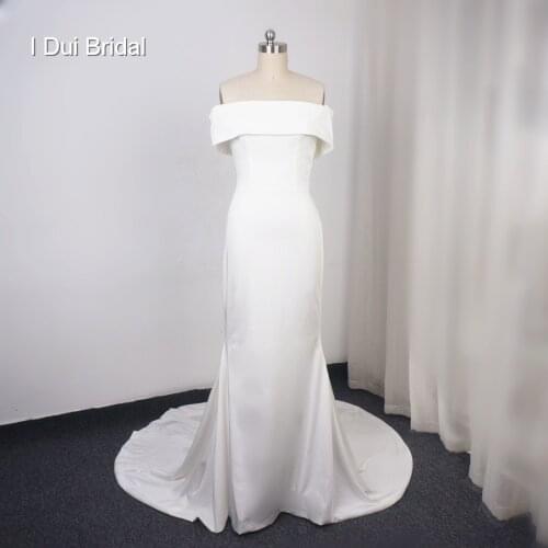 Spandex Sheath Wedding Dress by Crepe Pure Bridal Gown High Quality Factory Custom Make