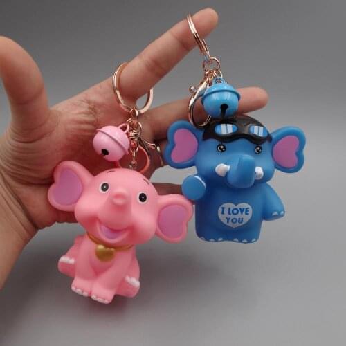 Squeezing Call Dumbo Keychain Cartoon Disney Figure Collection Model Key Chain Bag Pendant Toys for Children Christmas Gifts
