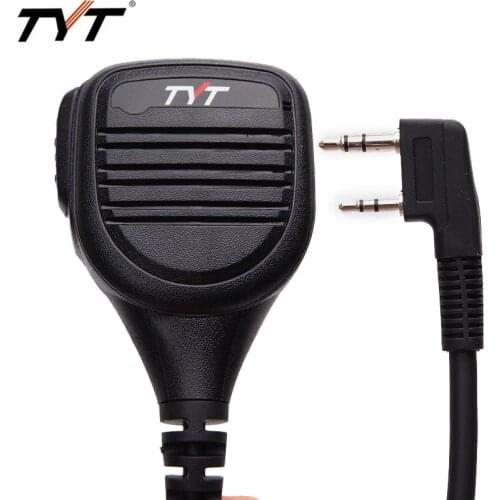 TYT MD-380 2 Pin PTT Remote Rainproof Shoulder Speaker Mic for TYT MD-380 MD-390 TH-UV8000D/E Walkie Talkie MD-380G Ham Radio