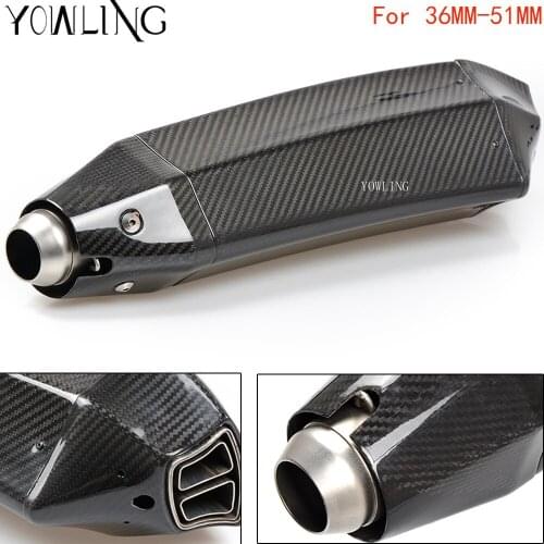 36MM-51MM Real Carbon Fiber Motorcycle Exhaust Universal Muffler for yamaha Honda CB650F CB1000R CBR 600f4i CB400 Aprilia