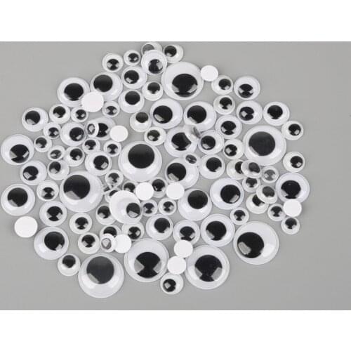 5/7/10/12/15mm Ramdom Mixed Size Round Eyes Bear Plastic Doll Eye Scrapbook For Doll Toy Accessories (with self-adhesive)