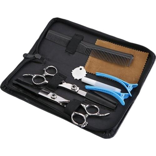 High Grade Hair Salon Cutting Scissors Kit Hairdressing Shears Set With Leather Case Comb