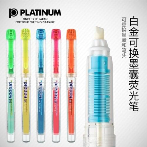 Japan PLATINUM Preppy highlighter CSCQ-150 cscq 150 inclined-head marker pen replaceable ink and replaceable head