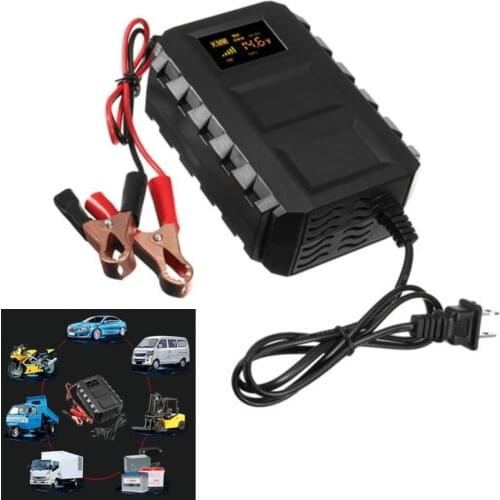 12V 20A Car Motorcycle Smart Fast Lead-acid Battery Charger LCD Display US EU Plug
