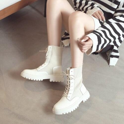 Womens high boots Black platform boots Motorcycle boots Increase Fashion Leather Rubber boots women Spring Gothic shoes