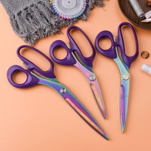 1pcs/lot Purple Tailor Scissors for Fabric Cutter Needlework Embroidery Stainless Steel Scissors Sewing Tools DIY Dressmaking