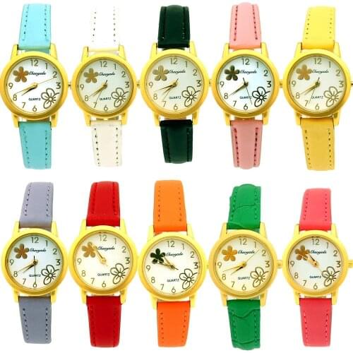 10pcs/Lot, Fashion Womens Bracelet Women Ladies Wrist Watches Analog Clock Woman Dress Quartz Watch Mixed Bulk Children Watches