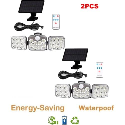 2pcs 138 led remote seperable Solar Light Outdoor Solar Lights Garden Light Split Hanging Wall Lamp Yard Patio Garage 3 Modes 5M
