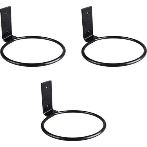 3 Pack Flower Pot Holder Ring Wall Mounted Iron Planter Hook 4Inch Flower Pot Ring Wall Bracket Hanging Railing Planter