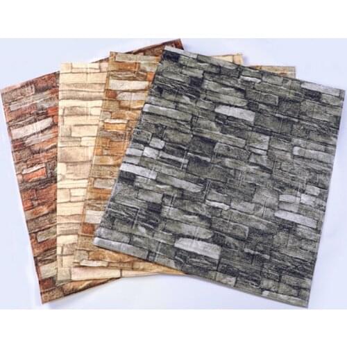 3D Stereo Wall Stickers Retro Brick For Living Room Bedroom DIY Wall Decor Self Adhesive Waterproof Wall Covering Wallpaper