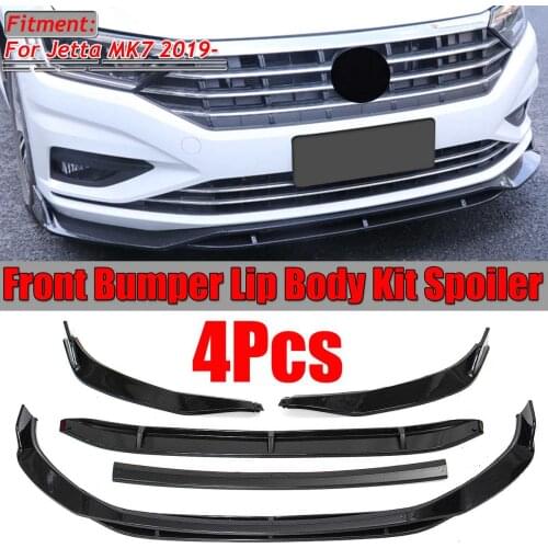 4Piece Car Front Bumper Lip Splitter Lip Body Kit Deflector Lips Spoiler Diffuser Guard Protector For VW For Jetta MK7 2019