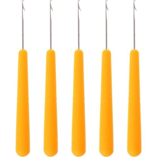5Pcs Plastic Handle Latch Crochet Hook Hair Weave Needle wigs Knitting Extensions styling tools Carpets Making Repair Craft