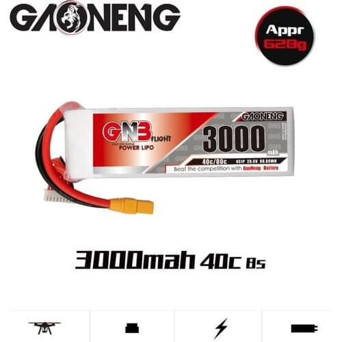 GNB 3000mAh 29.6V 8S 40C/80C rechargeable battery With T/XT60/XT90 Plug For RC Helicopter Quadcopter FPV Racing Drone Parts