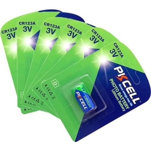 6Pcs 6Cards PKCELL CR123A 3v Battery CR17345 1500mah Capacity In Lithium Battery For Radio Eletronic Lock