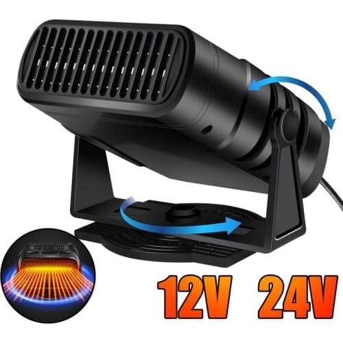 Car Heater 12V/24V 200W Portable 360 Adjustmen 4 IN 1 Electric Heater Cooling Fan Air Purifier Windscreen Defogging Defrost