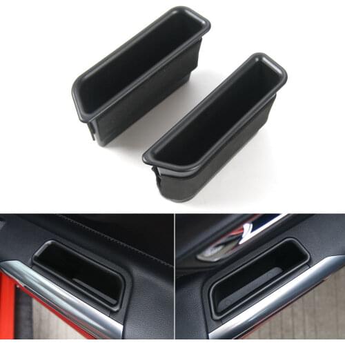 BBQ@FUKA 2x Car Door Side Armrest Handle Storage Box Cover Fit For Ford Mustang 2015 2016 Car Container Accessories