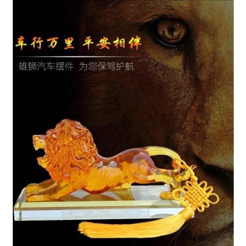 20CM LARGE # OFFICE HOME CAR SHOP EFFICACIOUS FENG SHUI TALISMAN PROTECTION MONEY DRAWING 3D CRYSTAL LION SCULPTURE ART STATUE