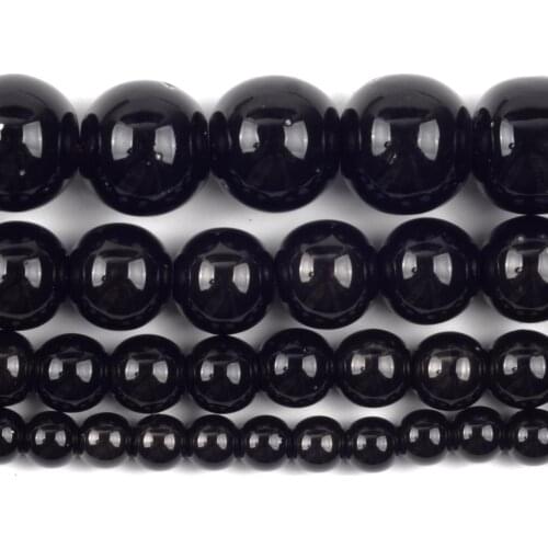 Natural Black Hematite Beads Round Loose Spacer Beads For Jewelry Making 4/6/8/10mm Bracelet Handmade