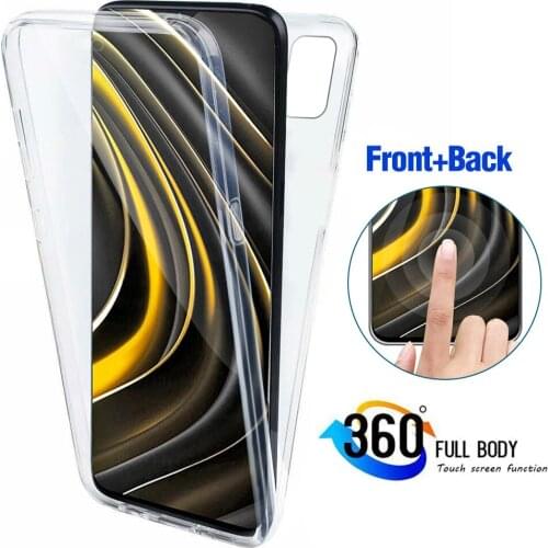 TPU Cover For Xiaomi Poco M3 6.53 inch 360 Front and Back Transparent Case for poco pocophone m3 Double-sided protection shell