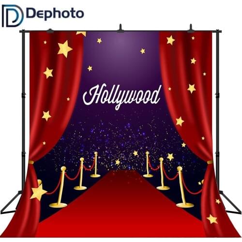 DePhoto Birthday Photo Backdrops Red Carpet for VIP Event Star Cinema Decor Hollywood Party Background Photocall Photography