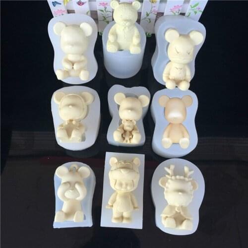 Little bear DIY Cake mold Aromatherapy Plaster mold fragrance wax Soap Chocolates Cooking class teaching Food grade silica gel